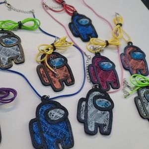 Set of 9 Among Us Toy Necklace for Kids Various Colors